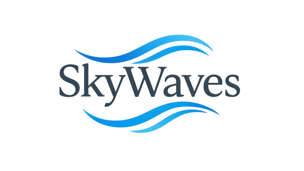 only Logo "SkyWaves" with clear background